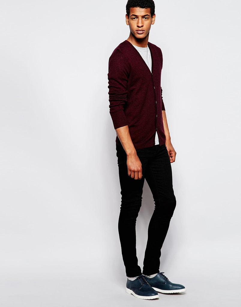 ASOS V Neck Cardgian in Merino